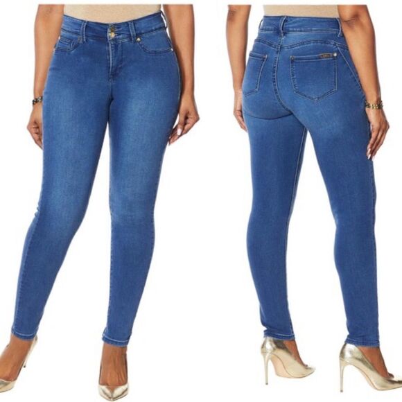 IMAN- Global Chic Luxury Resort 360 Slim Light Wash Skinny Jeans, Size 12P - Picture 1 of 9
